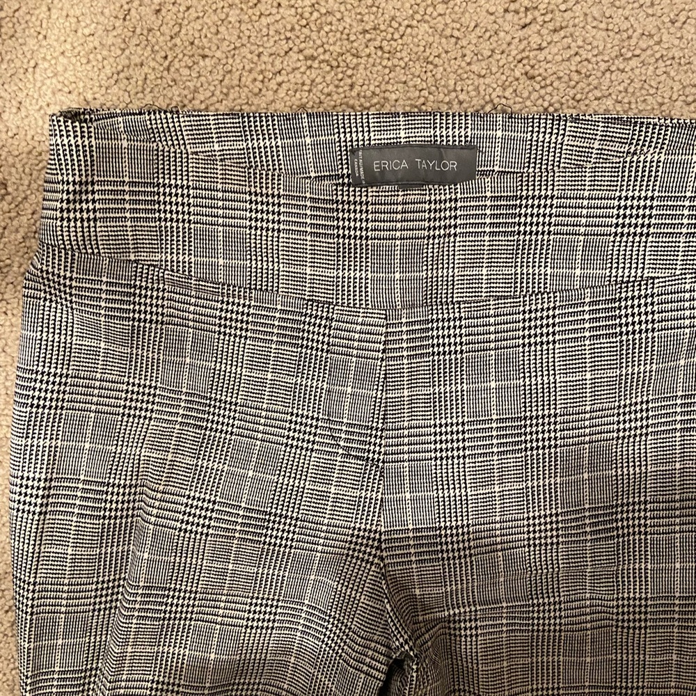 Black and white plaid dress pants